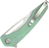 Kubey Merced Linerlock Jade KU345D - Bead Blast AUS-10A Blade With Jade G10 Handle And Thumb Pull by Kubey
