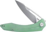 Kubey Merced Linerlock Jade KU345D - Bead Blast AUS-10A Blade With Jade G10 Handle And Thumb Pull by Kubey