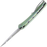 Kubey Merced Linerlock Jade KU345D - Bead Blast AUS-10A Blade With Jade G10 Handle And Thumb Pull by Kubey