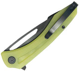 Kubey Merced Linerlock Yellow KU345Q - AUS-10A BlackWash Blade, 3.5 Inch Blade, 4.5 Inch Closed, Yellow G10 Handle by Kubey