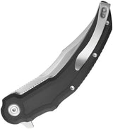 Kubey Wave Crest Linerlock Black G10 - Satin 14C28N Sandvik Blade With Extended Tang by Kubey