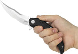 Kubey Wave Crest Linerlock Black G10 - Satin 14C28N Sandvik Blade With Extended Tang by Kubey
