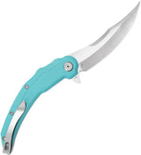 Kubey Wave Crest Linerlock Tiffany KU346B - Pikal Style Blade With Tiffany Blue G10 Handle by Kubey