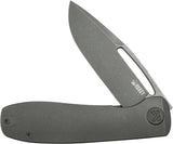Kubey Supercell Linerlock DW KU353C - Black Stonewash 3.5in 14C28N Drop Point Blade Titanium Handle by Kubey
