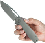 Kubey Supercell Linerlock DW KU353C - Black Stonewash 3.5in 14C28N Drop Point Blade Titanium Handle by Kubey