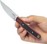 Kubey JL Fixie Fixed Blade Knife - 14C28N Sandvik Stainless, Black Red G10 Handle, Full Tang, Kydex Sheath by Kubey