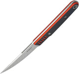 Kubey JL Fixie Fixed Blade Knife - 14C28N Sandvik Stainless, Black Red G10 Handle, Full Tang, Kydex Sheath by Kubey