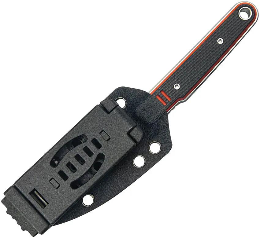 Kubey JL Fixie Fixed Blade Knife - 14C28N Sandvik Stainless, Black Red G10 Handle, Full Tang, Kydex Sheath by Kubey