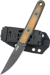 Kubey JL Fixie Fixed Blade Ultem Black KU355D - 14C28N Sandvik Stainless Blade, Full Tang, Lanyard Hole by Kubey
