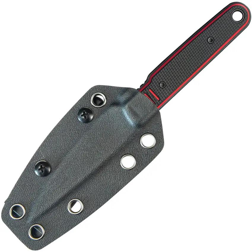 Kubey JL Fixed Blade Knife - Full Tang Durability With Black Red G10 Handle And Kydex Sheath by Kubey