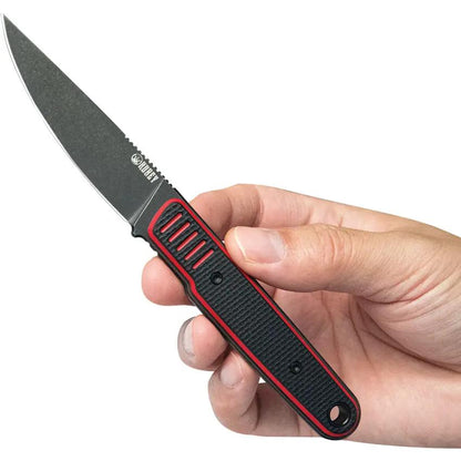Kubey JL Fixed Blade Knife - Full Tang Durability With Black Red G10 Handle And Kydex Sheath by Kubey