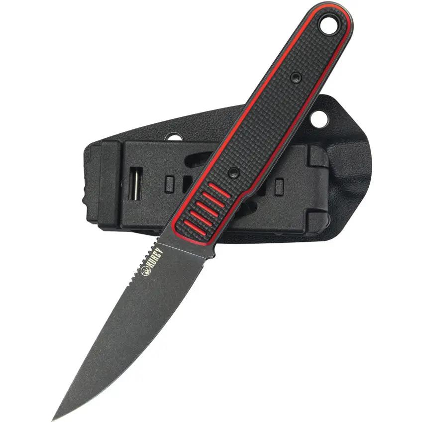 Kubey JL Fixed Blade Knife - Full Tang Durability With Black Red G10 Handle And Kydex Sheath by Kubey