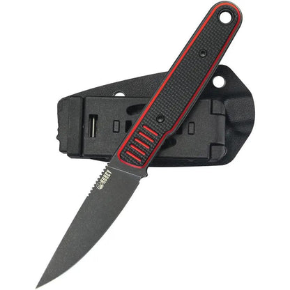 Kubey JL Fixed Blade Knife - Full Tang Durability With Black Red G10 Handle And Kydex Sheath by Kubey