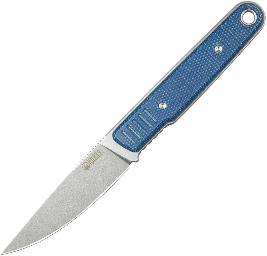 Kubey JL Fixed Blade Blue Micarta KU356B by Kubey