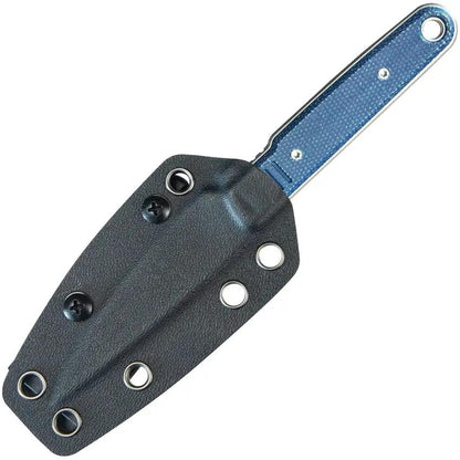 Kubey JL Fixed Blade Knife - Blue Canvas Micarta Handle, Full Tang, 7 Inch Overall, 14C28N Sandvik Blade, Kydex Sheath by Kubey