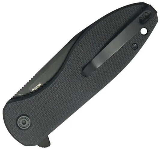 Kubey Master Chief Linerlock KU358N - Black G10 Handle, 14C28N Stainless Reverse Tanto Blade, Extended Tang by Kubey