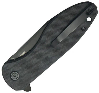 Kubey Master Chief Linerlock KU358N - Black G10 Handle, 14C28N Stainless Reverse Tanto Blade, Extended Tang by Kubey