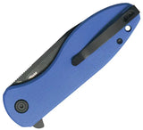 Kubey Master Chief Linerlock - Blue G10 Handle, BlackWash 14C28N Sandvik Blade, Extended Tang by Kubey