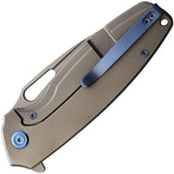 Kubey Tityus Framelock Titanium KB360A Bead Blast 14C28N Sandvik Blade Gray Textured Titanium Handle by Kubey