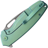 Kubey Tityus Framelock Green Ti KB360B - Green Titanium Handle Frame Lock Knife With Bead Blast 14C28N Stainless Blade by Kubey