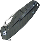 Kubey Tityus Framelock Flame KB360E - Flamed Titanium Handle And Bead Blast 14C28N Sandvik Stainless Blade by Kubey