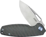 Kubey Tityus Framelock Flame KB360E - Flamed Titanium Handle And Bead Blast 14C28N Sandvik Stainless Blade by Kubey