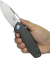 Kubey Tityus Framelock Flame KB360E - Flamed Titanium Handle And Bead Blast 14C28N Sandvik Stainless Blade by Kubey