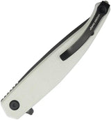 Kubey MOS Hydra Linerlock White KU361B - White G10 Handle 14C28N Sandvik Stainless Spear Point Blade Thumb Stud by Kubey