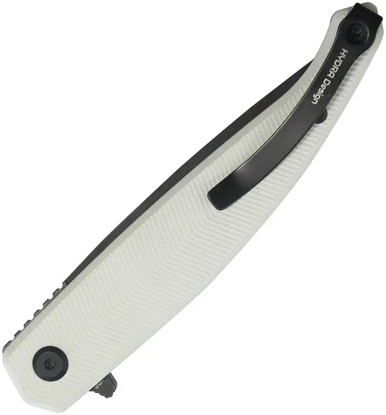 Kubey MOS Hydra Linerlock White KU361B - White G10 Handle 14C28N Sandvik Stainless Spear Point Blade Thumb Stud by Kubey