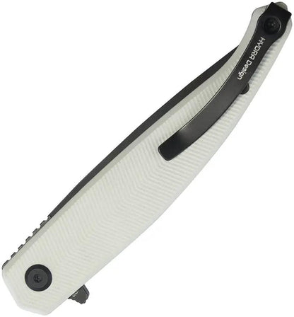 Kubey MOS Hydra Linerlock White KU361B - White G10 Handle 14C28N Sandvik Stainless Spear Point Blade Thumb Stud by Kubey