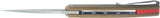 Kubey MOS Hydra Linerlock Tan KU361C - Stonewashed 14C28N Sandvik Stainless Blade With Tan Canvas Micarta Handle by Kubey