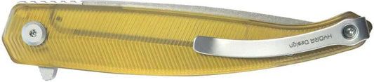 Kubey MOS Hydra Linerlock Ultem KU361D - Stonewashed 14C28N Blade With Ultem Handle And Extended Tang by Kubey