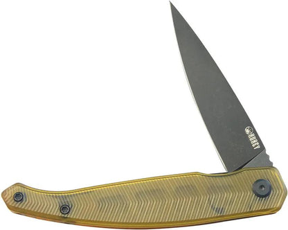 Kubey MOS Hydra Linerlock Ultem Black KU361E - Durable 14C28N Stainless Spear Point Knife With Ultem Handle by Kubey