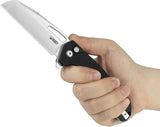 Kubey 10-8 Button Lock Knife - Black G10 Handle with Belt Cutter and Glass Breaker by Kubey