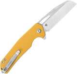 Kubey 10-8 Button Lock Knife - Yellow G10 Handle With Belt Cutter And Glass Breaker by Kubey