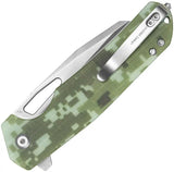 Kubey 10-8 Button Lock Digital Camo KU363D - Satin 14C28N Blade With G10 Handle Belt Cutter by Kubey