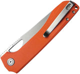 Kubey Elang Linerlock Orange KU365A - 4-Inch AUS-10A Stainless Sheepsfoot Blade with Orange G10 Handle and Pocket Clip by Kubey