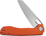 Kubey Elang Linerlock Orange KU365A - 4-Inch AUS-10A Stainless Sheepsfoot Blade with Orange G10 Handle and Pocket Clip by Kubey