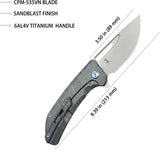 Kubey Hyperion Framelock Flame Ti KB368I by Kubey