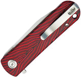 Kubey Neo Linerlock Red Damascus KU371E - AUS-10A Stainless Blade With Red Damascus G10 Handle by Kubey