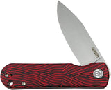Kubey Neo Linerlock Red Damascus KU371E - AUS-10A Stainless Blade With Red Damascus G10 Handle by Kubey