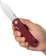 Kubey Neo Linerlock Red Damascus KU371E - AUS-10A Stainless Blade With Red Damascus G10 Handle by Kubey