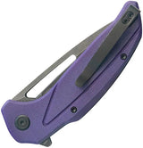 Kubey Nautilus Linerlock KU372A - Purple G10 Handle And 3.5in Black Stonewash 14C28N Blade by Kubey