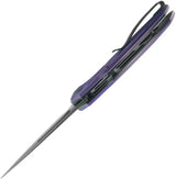 Kubey Nautilus Linerlock KU372A - Purple G10 Handle And 3.5in Black Stonewash 14C28N Blade by Kubey