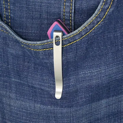 Kubey RBC-1 Outdoor Linerlock - Stonewash Sandvik 14C28N Stainless Blade With Blue Pink G10 Handles by Kubey