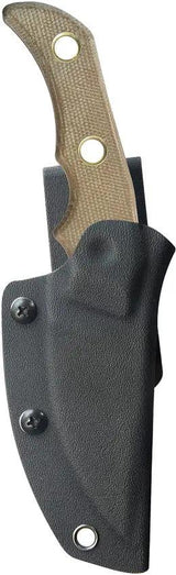 Kubey Willumsen DP Hunter Brown KU376B - 3in Stonewash 14C28N Stainless Drop Point Knife Brown Canvas Micarta Handle by Kubey