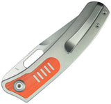 Kubey Common Thread Linerlock KUB377A - Bohler M390 Blade With Gray Titanium Handle And Orange G10 Inlay by Kubey