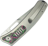 Kubey Common Thread Linerlock KB377B - Premium M390 Blade With Gray Titanium Handle Watermelon Sugar Carbon Fiber Inlay by Kubey