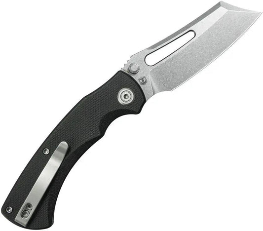 Kubey Dheo EDC Button Lock - Black G10 Handle, 14C28N Sandvik Stainless Wharncliffe Blade by Kubey