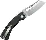 Kubey Dheo EDC Button Lock - Black G10 Handle, 14C28N Sandvik Stainless Wharncliffe Blade by Kubey